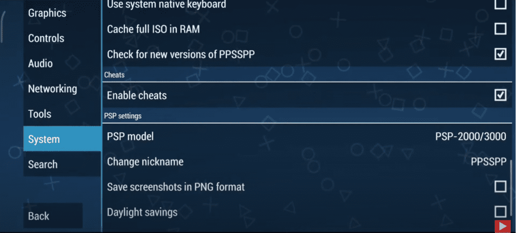 Enabling Cheat Functionality in Gold PPSSPP APK